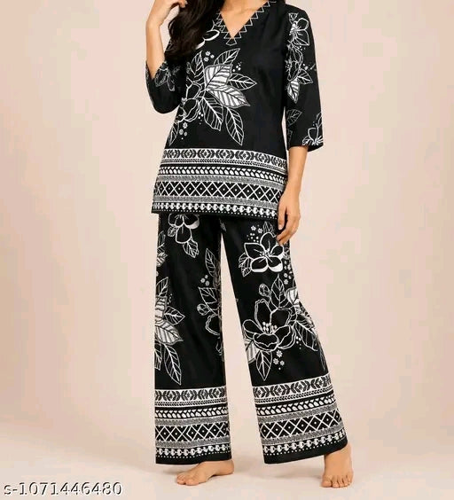 Trendy botanical cord set for women with design