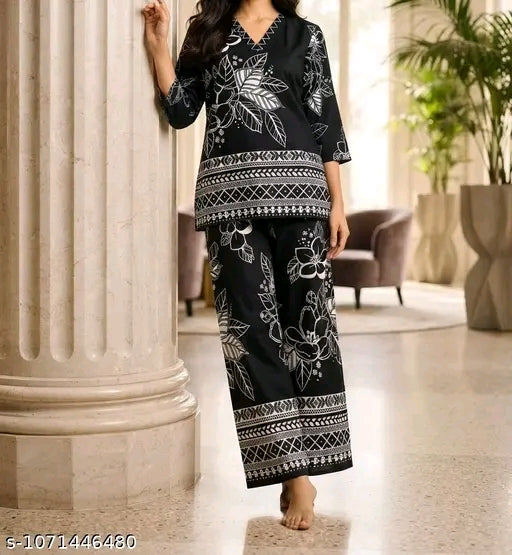 Trendy botanical cord set for women with design
